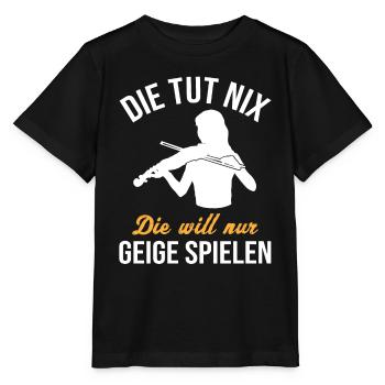 Carefree Violinist Music Joy Gift - Stanley/Stella MINI CREATOR Kids’ T-Shirt - black - Front - Mikhail (115cm)