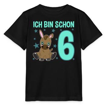 Six-year anniversary donkey party mood - Stanley/Stella MINI CREATOR Kids’ T-Shirt - black - Front - Mikhail (115cm)