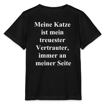 Treu & Frech - Katzengeschenk - Stanley/Stella Kinder T-Shirt MINI CREATOR  - Schwarz - Vorne - Mikhail (115cm)