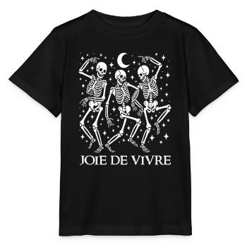 Joie De Vivre Dancing Skeletons Halloween Français - T-shirt bio MINI CREATOR Stanley/Stella Enfant - noir - Devant - Mikhail (115cm)
