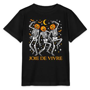 joie de vivre danser squelettes drôle halloween - T-shirt bio MINI CREATOR Stanley/Stella Enfant - noir - Devant - Mikhail (115cm)