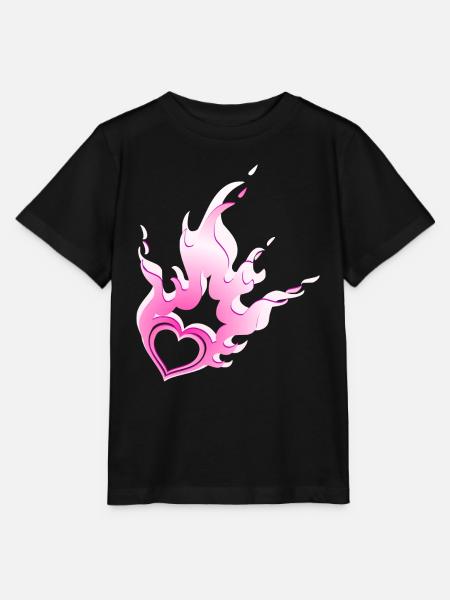 brennendes Herz - Stanley/Stella Kinder T-Shirt MINI CREATOR  - Schwarz