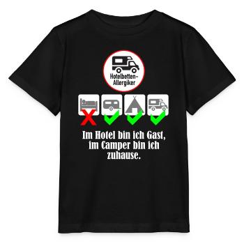 Im Hotel bin ich Gast, im Camper bin ich zuhause. - Stanley/Stella Kinder T-Shirt MINI CREATOR  - Schwarz - Vorne - Mikhail (115cm)