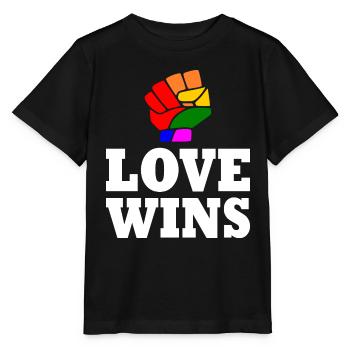 Love wins - Stanley/Stella MINI CREATOR Kids’ T-Shirt - black - Front - Mikhail (115cm)