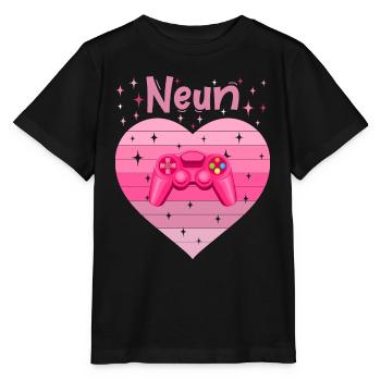 Mädchen Tochter 9. Geburstag Gaming Controller - Stanley/Stella Kinder T-Shirt MINI CREATOR  - Schwarz - Vorne - Mikhail (115cm)