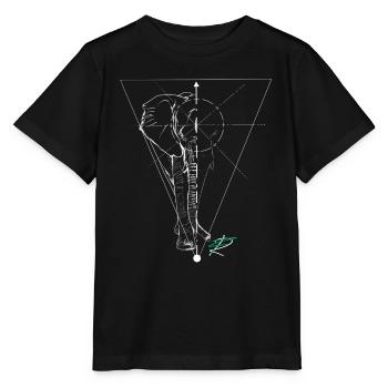 Ligne fine éléphant - T-shirt bio MINI CREATOR Stanley/Stella Enfant - noir - Devant - Mikhail (115cm)