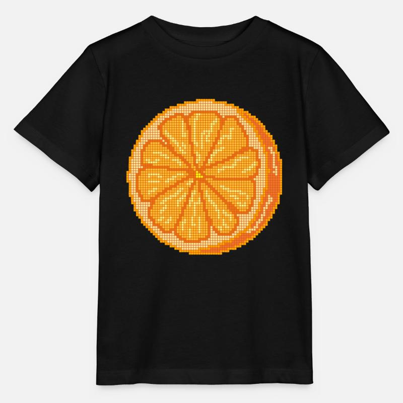 Fruit orange pixélisé - T-shirt bio MINI CREATOR Stanley/Stella Enfant - noir