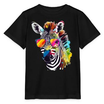 Zeb the bespectacled zebra - Stanley/Stella MINI CREATOR Kids’ T-Shirt - black - Front - Mikhail (115cm)