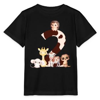 2. Jahrestag - Tiere zum zweiten Jahrestag - Stanley/Stella Kinder T-Shirt MINI CREATOR  - Schwarz - Vorne - Mikhail (115cm)