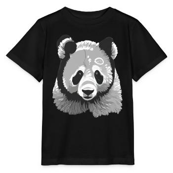 Stilisierter Baby-Panda - Stanley/Stella Kinder T-Shirt MINI CREATOR  - Schwarz - Vorne - Mikhail (115cm)