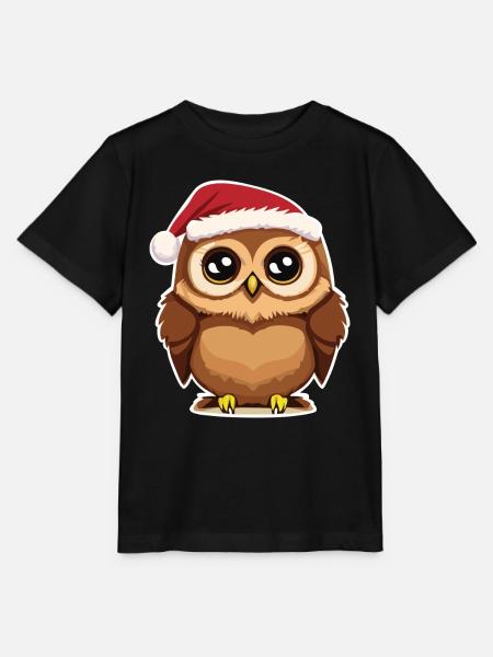 Weihnachtseule - Stanley/Stella Kinder T-Shirt MINI CREATOR  - Schwarz