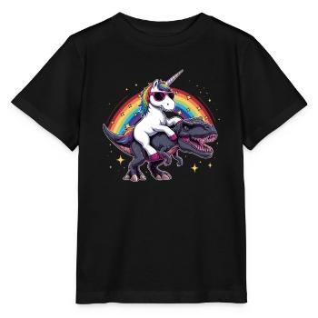 Einhorn-Dinosaurier-T-Rex-Geschenk für Mädchenspaß - Stanley/Stella Kinder T-Shirt MINI CREATOR  - Schwarz - Vorne - Mikhail (115cm)