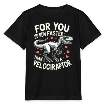 Vélociraptor Humour St Valentin Cadeau Dinosaure - T-shirt bio MINI CREATOR Stanley/Stella Enfant - noir - Devant - Mikhail (115cm)