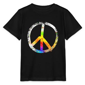 peace sign speckled 03 - Stanley/Stella Kinder T-Shirt MINI CREATOR  - Schwarz - Vorne - Mikhail (115cm)
