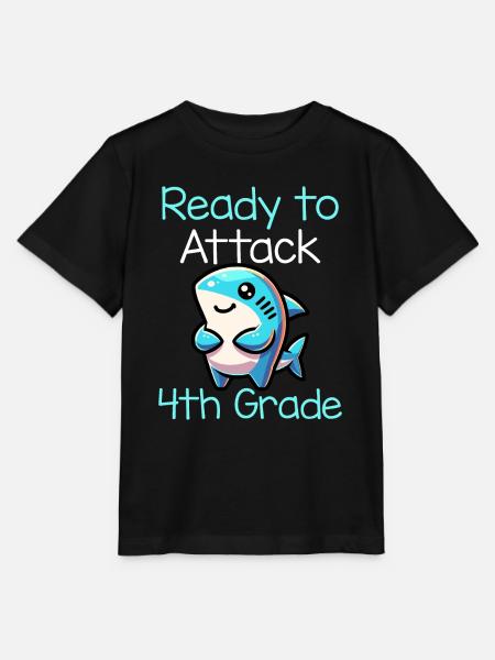 Ready To Attack 4th Grade - Stanley/Stella Kinder T-Shirt MINI CREATOR  - Schwarz