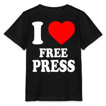 i love free press - Stanley/Stella Kinder T-Shirt MINI CREATOR  - Schwarz - Vorne - Mikhail (115cm)