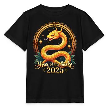 Chinesisches Neujahr - Schlange 2025 - Stanley/Stella Kinder T-Shirt MINI CREATOR  - Schwarz - Vorne - Mikhail (115cm)