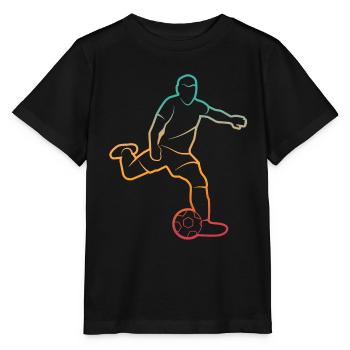 Fußballer Silhouette Fußballtrainer Fußballspieler - Stanley/Stella Kinder T-Shirt MINI CREATOR  - Schwarz - Vorne - Mikhail (115cm)