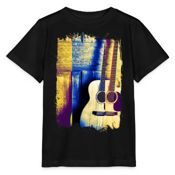 Acoustic Guitar Guitar Acoustic Guitar Music - Stanley/Stella MINI CREATOR Kids’ T-Shirt - black - Front - Mikhail (115cm)