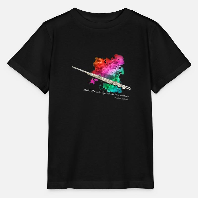Querfloete in einer Farbexplosion - Stanley/Stella Kinder T-Shirt MINI CREATOR  - Schwarz