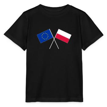 Pologne Europe drapeau de l’UE croisé drapeau - T-shirt bio MINI CREATOR Stanley/Stella Enfant - noir - Devant - Mikhail (115cm)