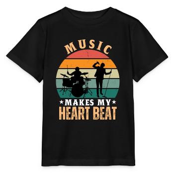 La musique fait battre mon cœur - T-shirt bio MINI CREATOR Stanley/Stella Enfant - noir - Devant - Mikhail (115cm)