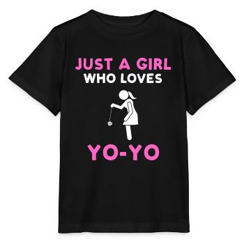 Just A Girl Who Loves Yoyo - Stanley/Stella Kinder T-Shirt MINI CREATOR  - Schwarz - Vorne - Mikhail (115cm)