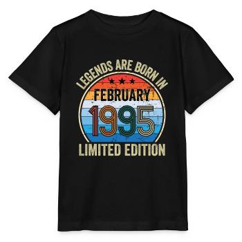 Legends Are Born In February 1995 Limited Edition - Stanley/Stella MINI CREATOR Kids’ T-Shirt - black - Front - Mikhail (115cm)
