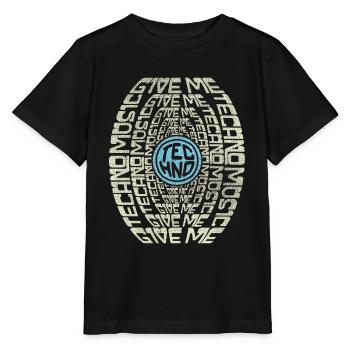 Text Grafik Techno Shirt | Gib mir Techno Musik - Stanley/Stella Kinder T-Shirt MINI CREATOR  - Schwarz - Vorne - Mikhail (115cm)