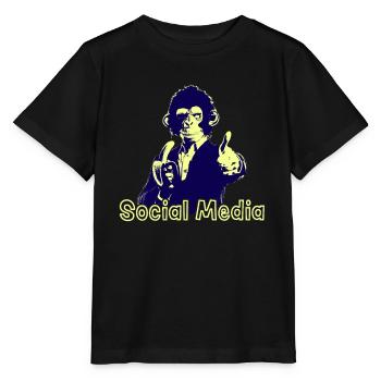 Social Media is Fake - Stanley/Stella Kinder T-Shirt MINI CREATOR  - Schwarz - Vorne - Mikhail (115cm)