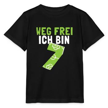 Fussballspieler Kindergeburtstag 7 Jahre - Stanley/Stella Kinder T-Shirt MINI CREATOR  - Schwarz - Vorne - Mikhail (115cm)