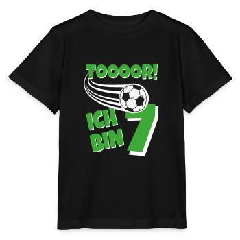 Fussballspieler Kindergeburtstag 7 Jahre - Stanley/Stella Kinder T-Shirt MINI CREATOR  - Schwarz - Vorne - Mikhail (115cm)