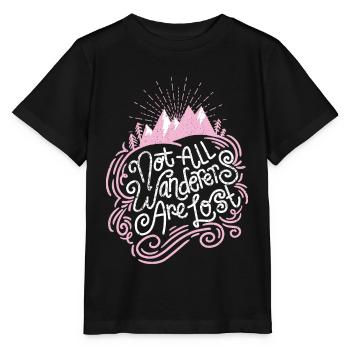 Not All Wanderers Are Lost in Pink - Stanley/Stella MINI CREATOR Kids’ T-Shirt - black - Front - Mikhail (115cm)