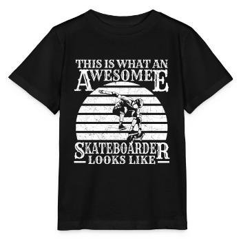 Skater Skateboard Skate Boarding stolzer Boarder - Stanley/Stella Kinder T-Shirt MINI CREATOR  - Schwarz - Vorne - Mikhail (115cm)