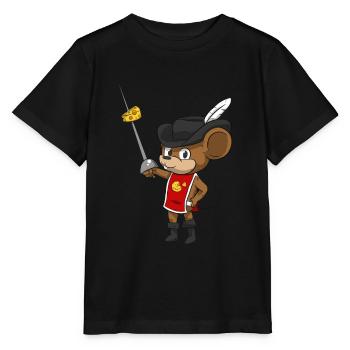 Mouse Musketeer With Sword - Stanley/Stella MINI CREATOR Kids’ T-Shirt - black - Front - Mikhail (115cm)