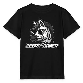 Zebra Gamer Animal Black White Video Game - Stanley/Stella MINI CREATOR Kids’ T-Shirt - black - Front - Mikhail (115cm)