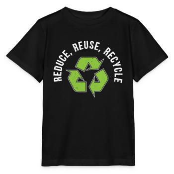 Reduce Reuse Recycle Waste Management Garbage - Stanley/Stella MINI CREATOR Kids’ T-Shirt - black - Front - Mikhail (115cm)