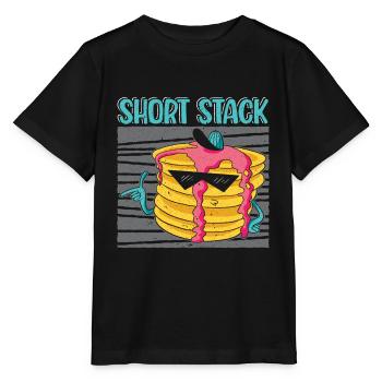 Short Stack Pancake Lover Petit déjeuner Food Food - T-shirt bio MINI CREATOR Stanley/Stella Enfant - noir - Devant - Mikhail (115cm)