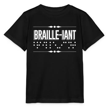 Braille-iant Braille Visually Impaired Blind - Stanley/Stella MINI CREATOR Kids’ T-Shirt - black - Front - Mikhail (115cm)