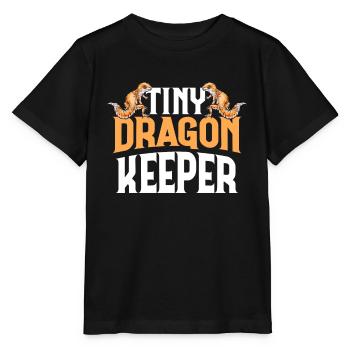 Minuscule Dragon Keeper Léopard Gecko Lézard Reptile - T-shirt bio MINI CREATOR Stanley/Stella Enfant - noir - Devant - Mikhail (115cm)