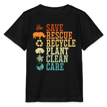 Environmentalist Nature Recycling Mother Earth Day - Stanley/Stella MINI CREATOR Kids’ T-Shirt - black - Front - Mikhail (115cm)