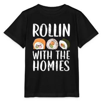 Rollin' With The Homies Food Lover Sushi japonais - T-shirt bio MINI CREATOR Stanley/Stella Enfant - noir - Devant - Mikhail (115cm)