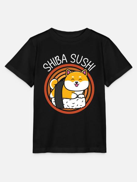 Shiba Sushi Miłośnik jedzenia Foodie Japońskie sushi - Koszulka dziecięca Stanley/Stella MINI CREATOR  - czarny