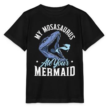 Mon Mosasaurus a mangé ta sirène paléontologue Dino - T-shirt bio MINI CREATOR Stanley/Stella Enfant - noir - Devant - Mikhail (115cm)