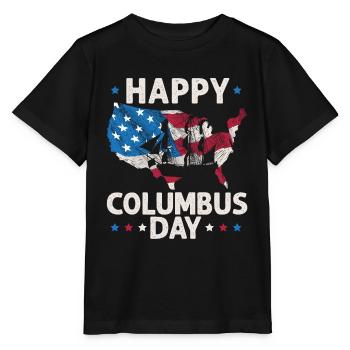 Happy Columbus Day Christopher Columbus Navigator - Stanley/Stella MINI CREATOR Kids’ T-Shirt - black - Front - Mikhail (115cm)