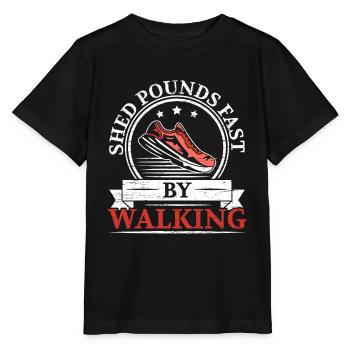 Verlieren Sie schnell Pfunde durch Walking Walker Cardio-Übung - Stanley/Stella Kinder T-Shirt MINI CREATOR  - Schwarz - Vorne - Mikhail (115cm)