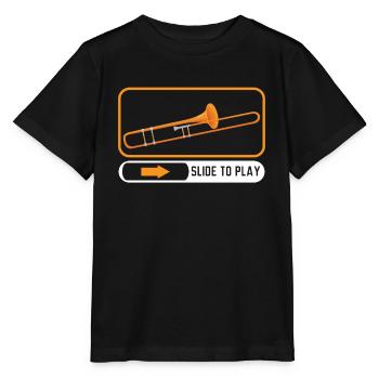 Slide To Play Musikinstrument Musiker Posaune - Stanley/Stella Kinder T-Shirt MINI CREATOR  - Schwarz - Vorne - Mikhail (115cm)