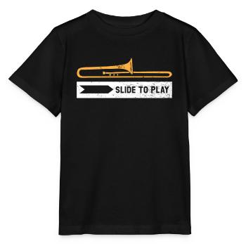 Slide To Play Musikinstrument Musiker Posaune - Stanley/Stella Kinder T-Shirt MINI CREATOR  - Schwarz - Vorne - Mikhail (115cm)