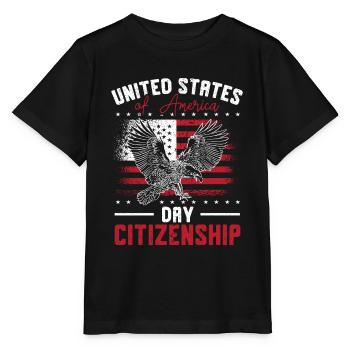 Journée des États-Unis d’Amérique Citoyenneté Drapeau des États-Unis - T-shirt bio MINI CREATOR Stanley/Stella Enfant - noir - Devant - Mikhail (115cm)