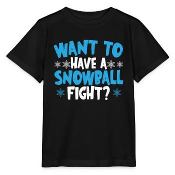 Möchten Sie eine Schneeballschlacht Wintersaison Schnee haben - Stanley/Stella Kinder T-Shirt MINI CREATOR  - Schwarz - Vorne - Mikhail (115cm)